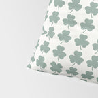 Clovers XXXII Sage Green Botanical Pattern Pillow Sham Gallery Image 4