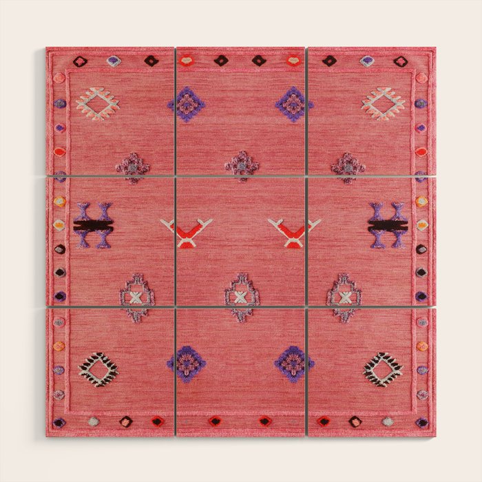 Lovely Pink Oriental Traditional Moroccan Handmade Printable Style  Wood Wall Art Gallery Image 1