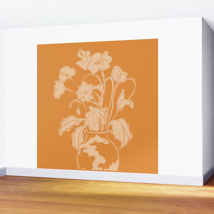 Minimalist Flowers In A Vase 6 Wall Mural Gallery Image 2