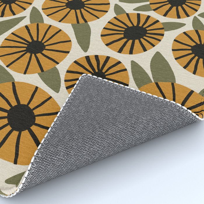 Floral Pattern / Turmeric Yellow & Green Rug Gallery Image 4