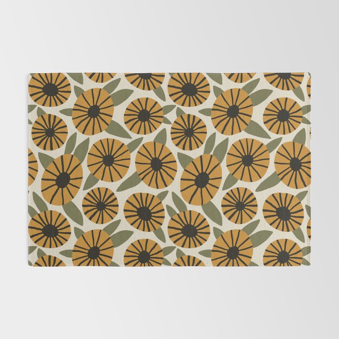 Floral Pattern / Turmeric Yellow & Green Rug Gallery Image 2