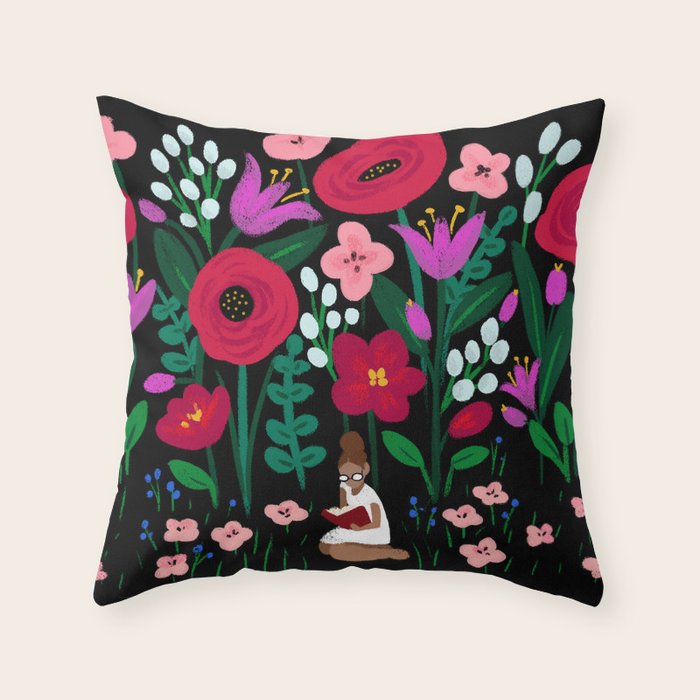 Little Reader Throw Pillow Gallery Image 1