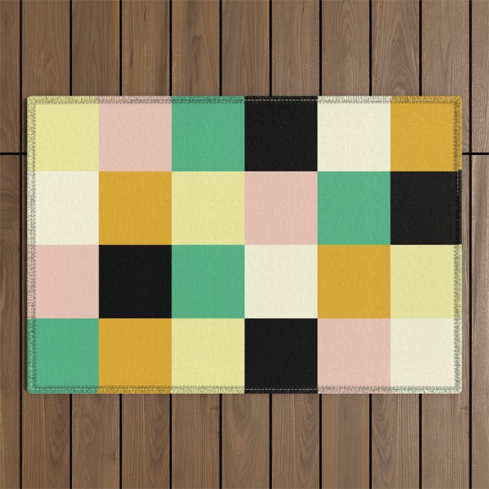 Bold Colorful Checks Pattern - Large XXXIII Outdoor Rug Gallery Image 1