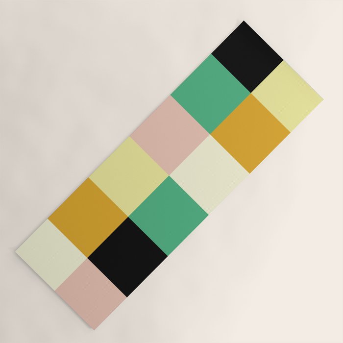Bold Colorful Checks Pattern - Large XXXIII Yoga Mat Gallery Image 1