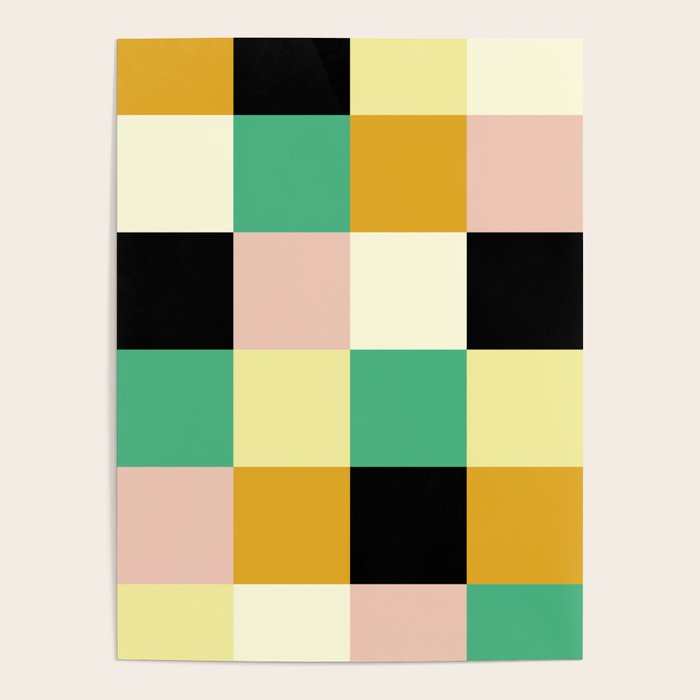 Bold Colorful Checks Pattern - Large XXXIII Poster Gallery Image 4