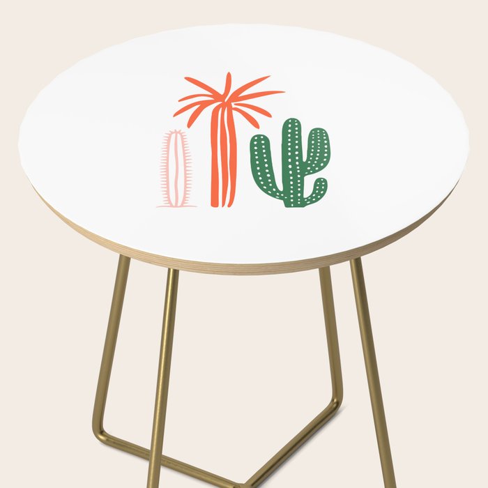 Hand drawn cactus plant art Side Table Gallery Image 2