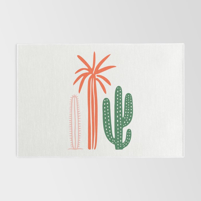 Hand drawn cactus plant art Rug Gallery Image 2