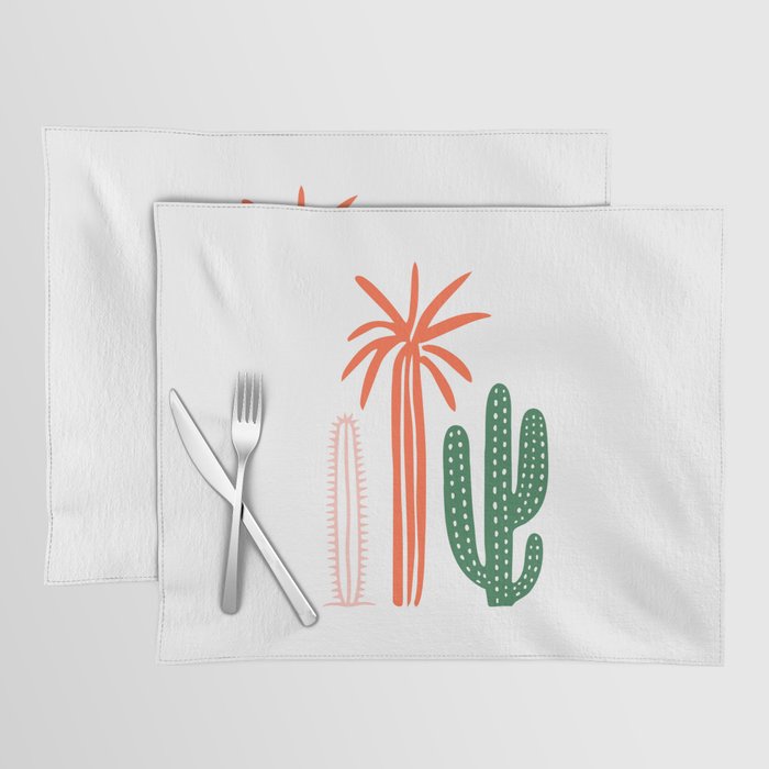 Hand drawn cactus plant art Placemat Gallery Image 1