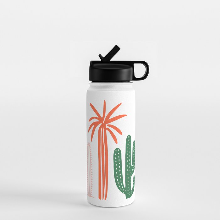 Hand drawn cactus plant art Water Bottle Gallery Image 1
