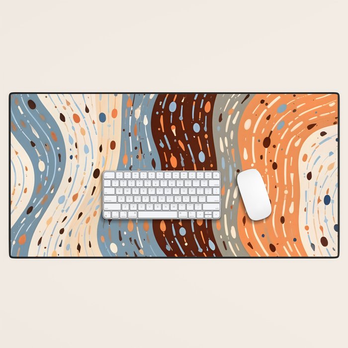 The Little Things Always_Abstract Line Art Drawing_Eclectic Bohemian Pattern Texture Shapes Desk Mat Gallery Image 1