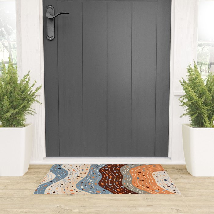 The Little Things Always_Abstract Line Art Drawing_Eclectic Bohemian Pattern Texture Shapes Welcome Mat Gallery Image 3