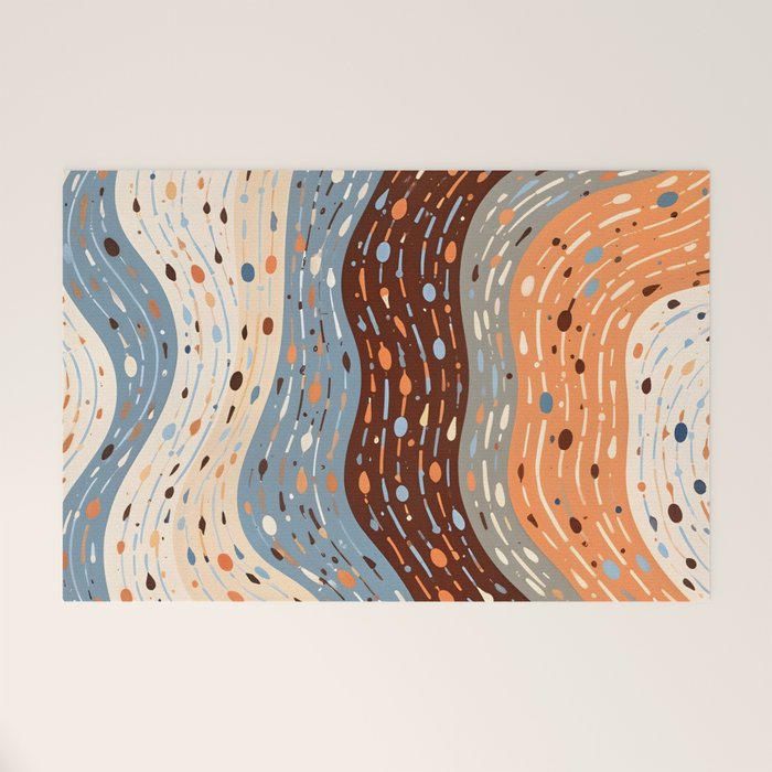The Little Things Always_Abstract Line Art Drawing_Eclectic Bohemian Pattern Texture Shapes Welcome Mat Gallery Image 1