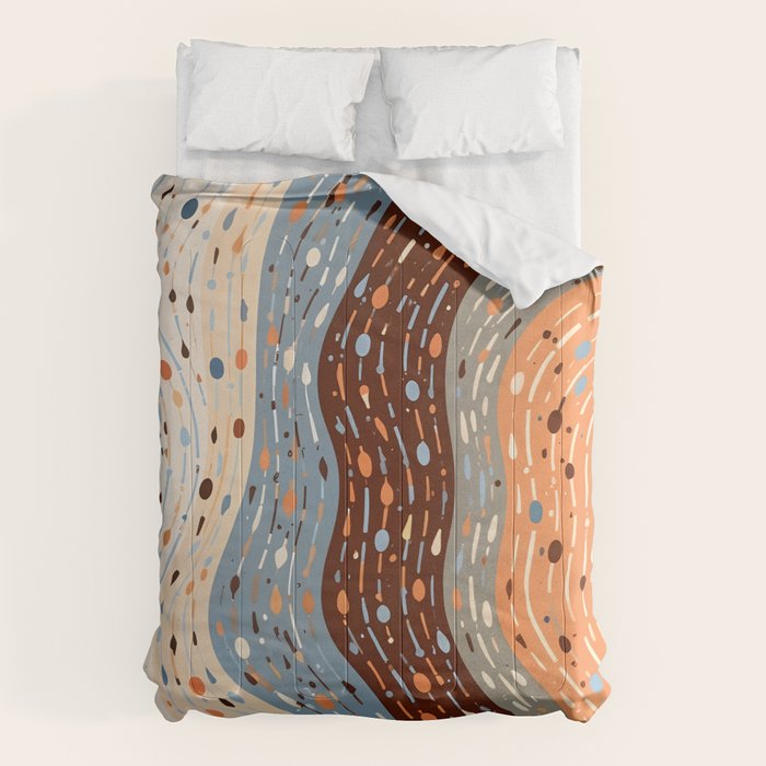 The Little Things Always_Abstract Line Art Drawing_Eclectic Bohemian Pattern Texture Shapes Comforter Gallery Image 6