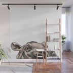 Peeking Baby Hippo Wall Mural Gallery Image 1
