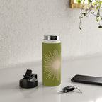 Mid-Century Modern Sunburst II - Minimalist Sun in Mid Mod Beige and Olive Green Water Bottle Gallery Image 4