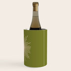 Mid-Century Modern Sunburst II - Minimalist Sun in Mid Mod Beige and Olive Green Wine Chiller Gallery Image 3