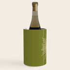 Mid-Century Modern Sunburst II - Minimalist Sun in Mid Mod Beige and Olive Green Wine Chiller Gallery Image 2