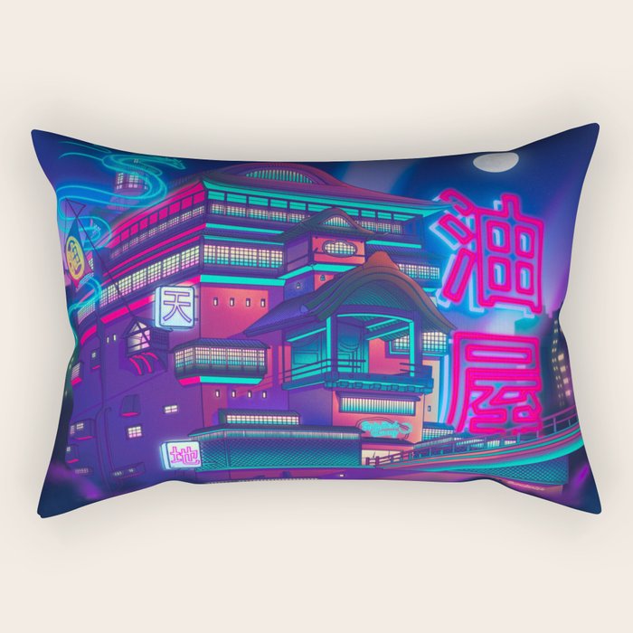 Neon Bath House Rectangular Pillow Gallery Image 1