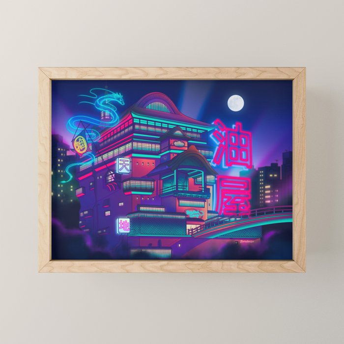 Neon Bath House Mini Art Print Gallery Image 1