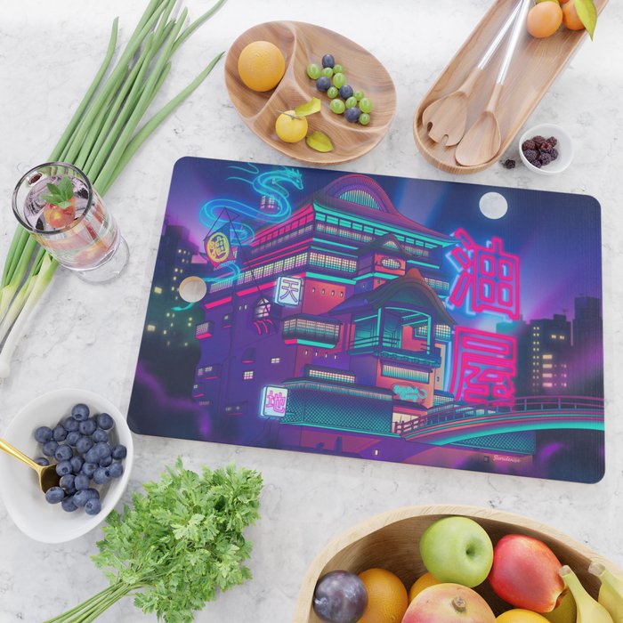 Neon Bath House Cutting Board Gallery Image 2