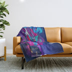 Neon Bath House Throw Blanket Gallery Image 1