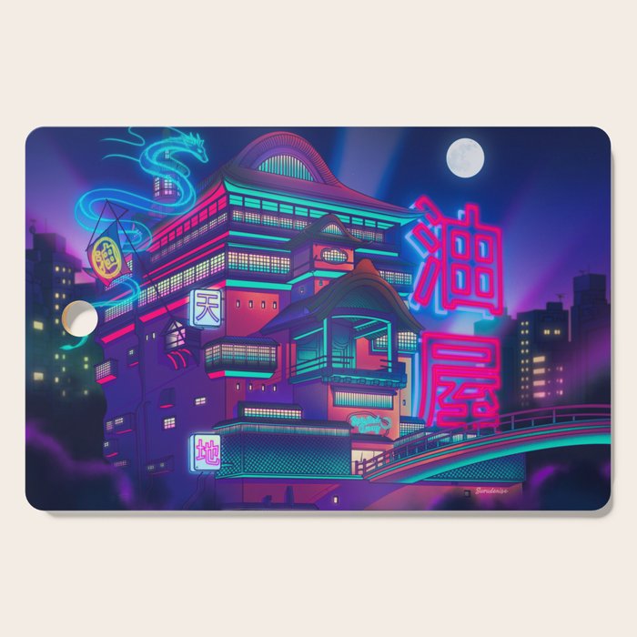 Neon Bath House Cutting Board Gallery Image 1