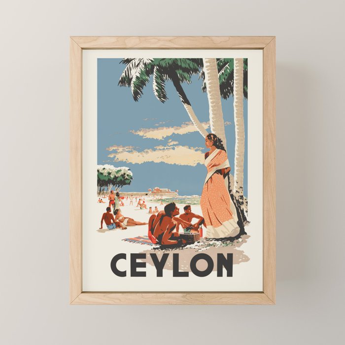 Ceylon Sri Lanka Vintage Travel Poster, 1948 Mini Art Print Gallery Image 1