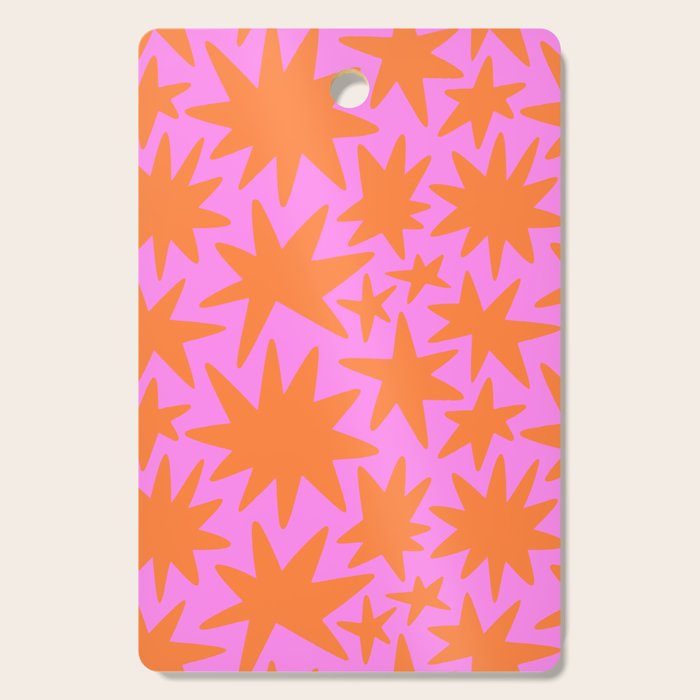 Retro pink star shape art pattern Cutting Board Gallery Image 1