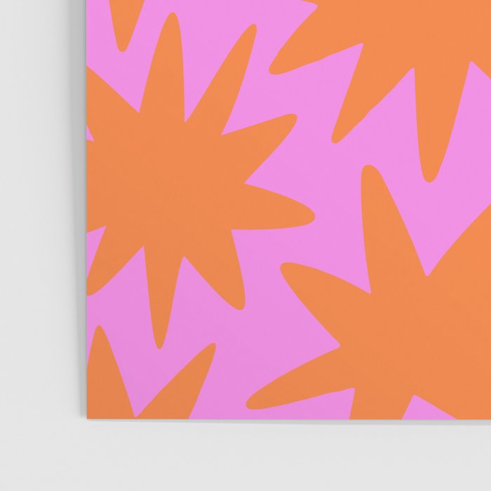 Retro pink star shape art pattern Poster Gallery Image 3