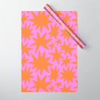 Retro pink star shape art pattern Wrapping Paper Gallery Image 1