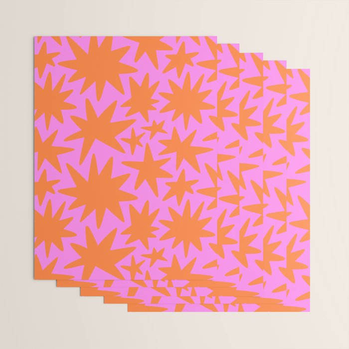 Retro pink star shape art pattern Wrapping Paper Gallery Image 3