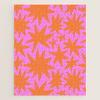 Retro pink star shape art pattern Jigsaw Puzzle Gallery Image 1