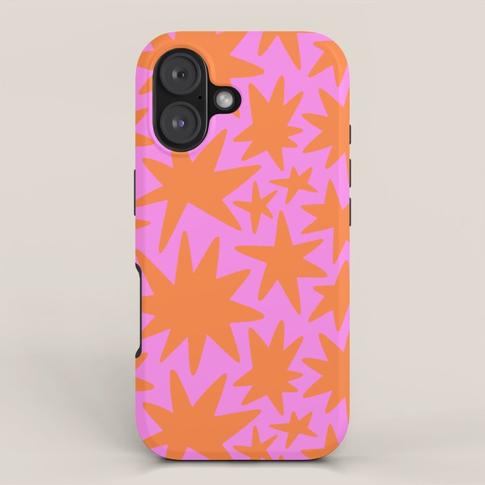 Retro pink star shape art pattern iPhone Case Gallery Image 1