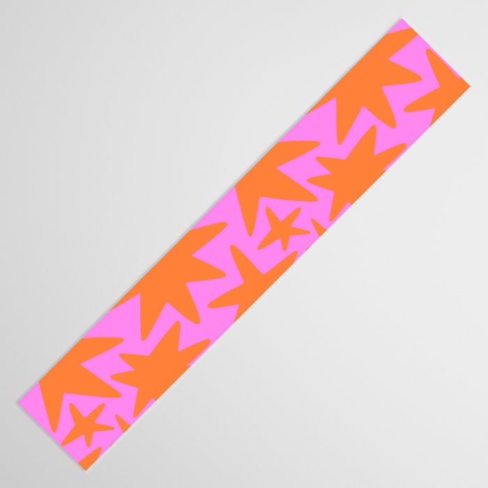 Retro pink star shape art pattern Table Runner Gallery Image 3