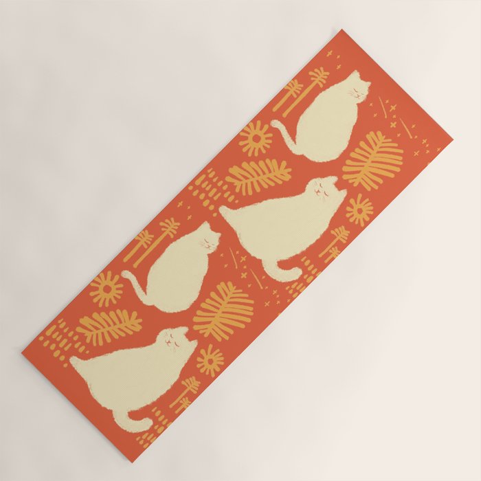 Abstraction minimal cat 27red happy go lucky Yoga Mat Gallery Image 1