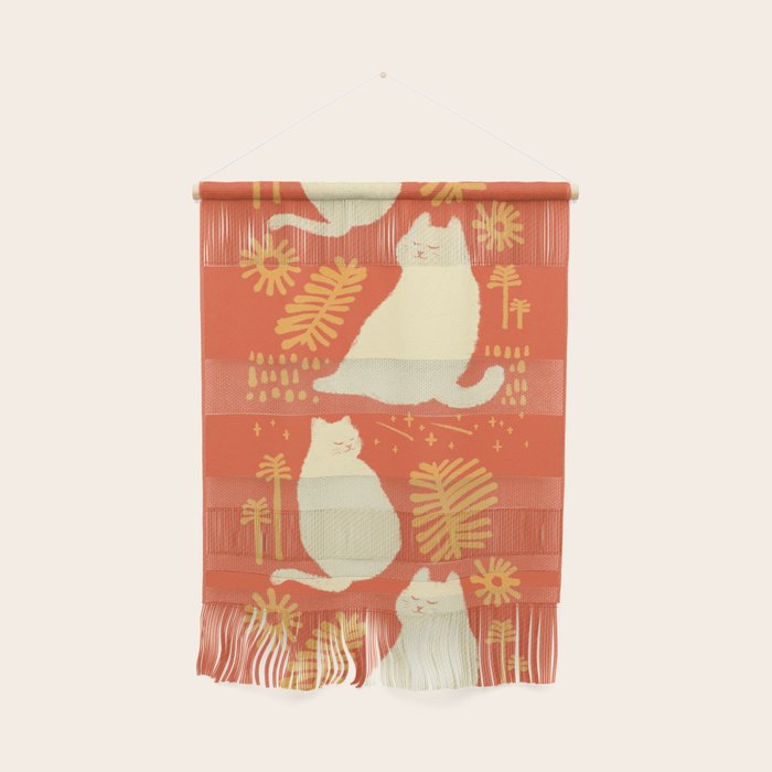 Abstraction minimal cat 27red happy go lucky Wall Hanging Gallery Image 1