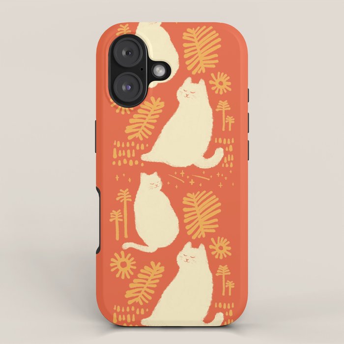 Abstraction minimal cat 27red happy go lucky iPhone Case Gallery Image 1