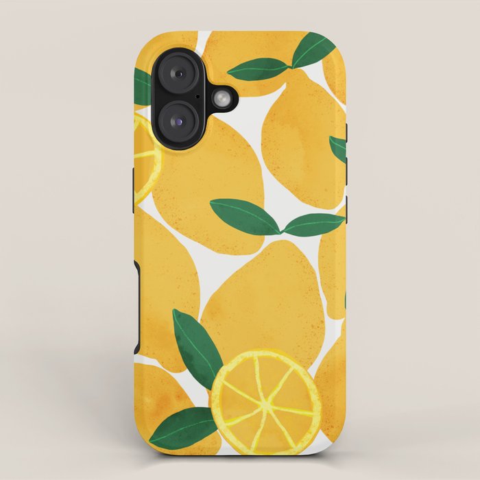 lemon mediterranean still life iPhone Case Gallery Image 1