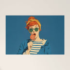 Retro Pop Lollipop Girl Welcome Mat Gallery Image 1
