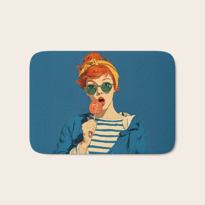 Retro Pop Lollipop Girl Bath Mat Gallery Image 1