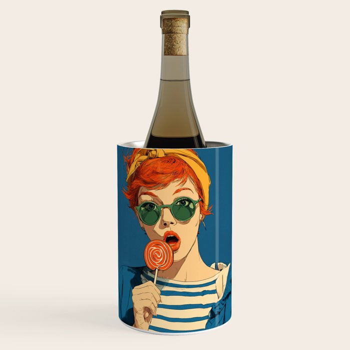 Retro Pop Lollipop Girl Wine Chiller Gallery Image 1