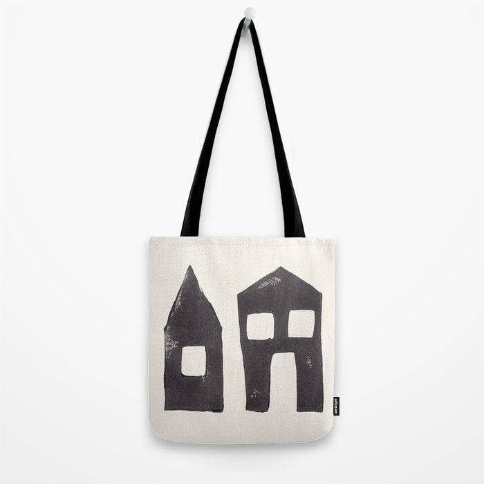 Tiny Houses #2 | Hand-printed Linocut Tote Bag Gallery Image 2