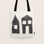Tiny Houses #2 | Hand-printed Linocut Tote Bag Gallery Image 1