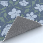 Moody Botanical Blooms on Slate Blue Rug Gallery Image 4