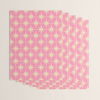 Midcentury Modern Atomic Age Starburst Star Pattern in Pink and Cream Wrapping Paper Gallery Image 3