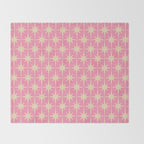 Midcentury Modern Atomic Age Starburst Star Pattern in Pink and Cream Throw Blanket Gallery Image 2