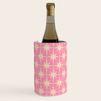 Midcentury Modern Atomic Age Starburst Star Pattern in Pink and Cream Wine Chiller Gallery Image 2