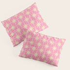 Midcentury Modern Atomic Age Starburst Star Pattern in Pink and Cream Pillow Sham Gallery Image 3