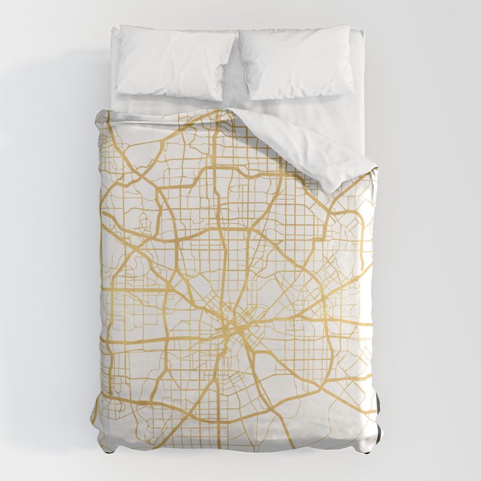 DALLAS TEXAS CITY STREET MAP ART Duvet Cover Gallery Image 6