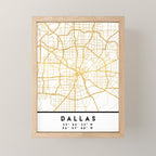DALLAS TEXAS CITY STREET MAP ART Mini Art Print Gallery Image 1